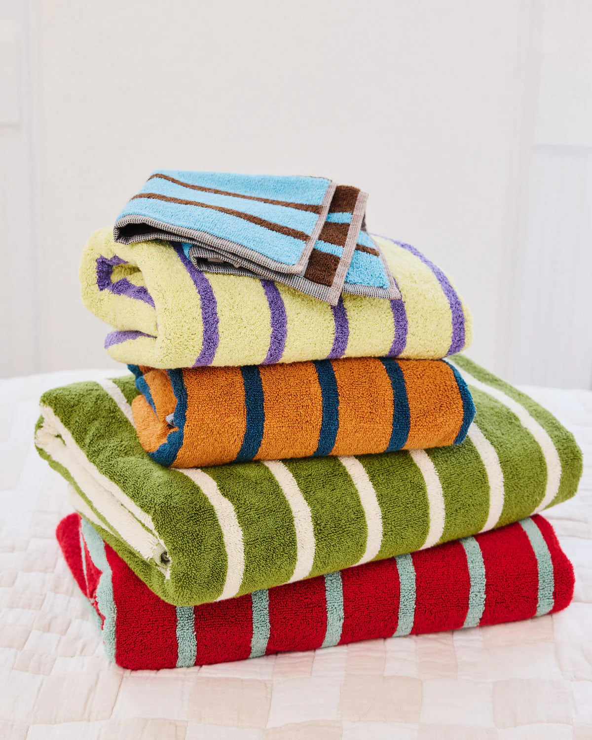 Dusen Dusen Bird Stripe Towel Collection