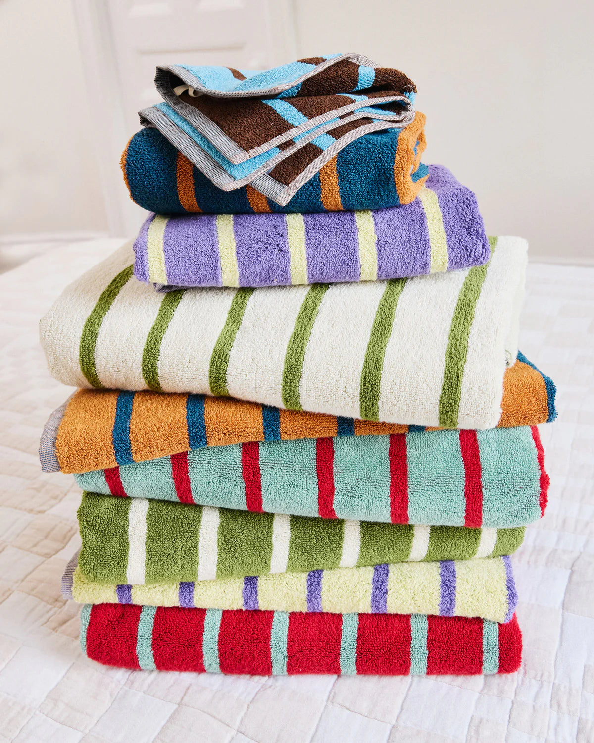 Dusen Dusen Bird Stripe Towel Collection