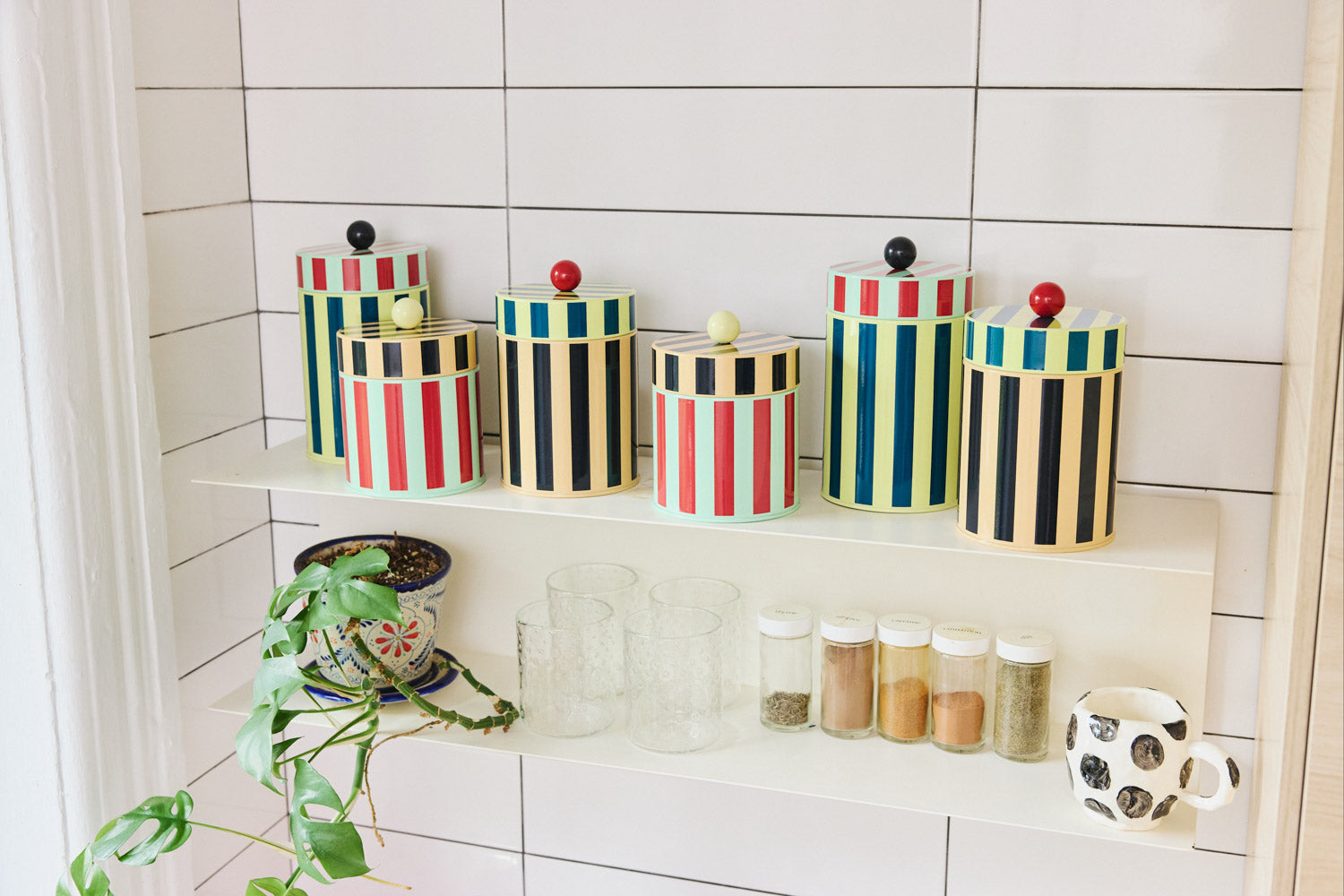 Dusen Dusen Striped Canisters (3 pcs set)