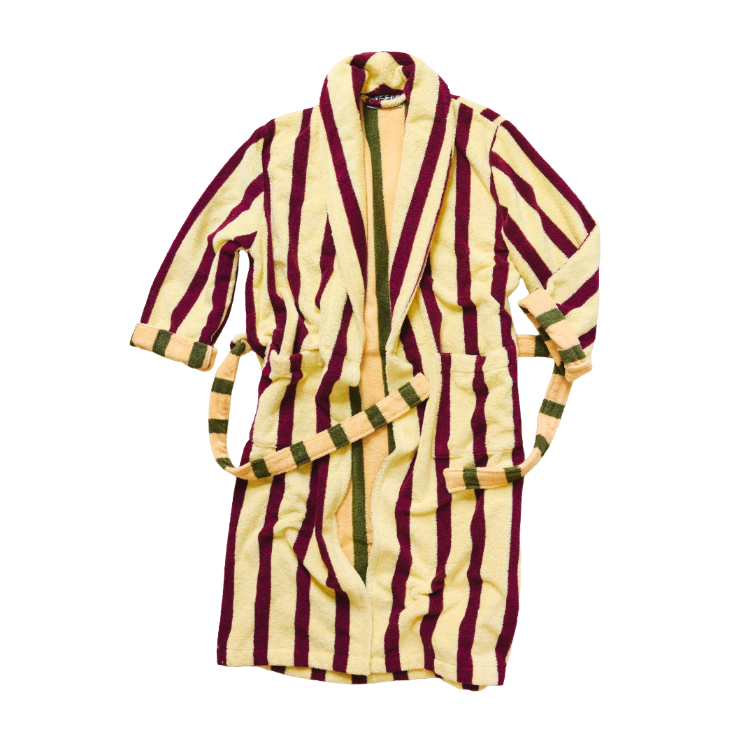 Dusen Dusen Ginkgo Striped Bathrobe