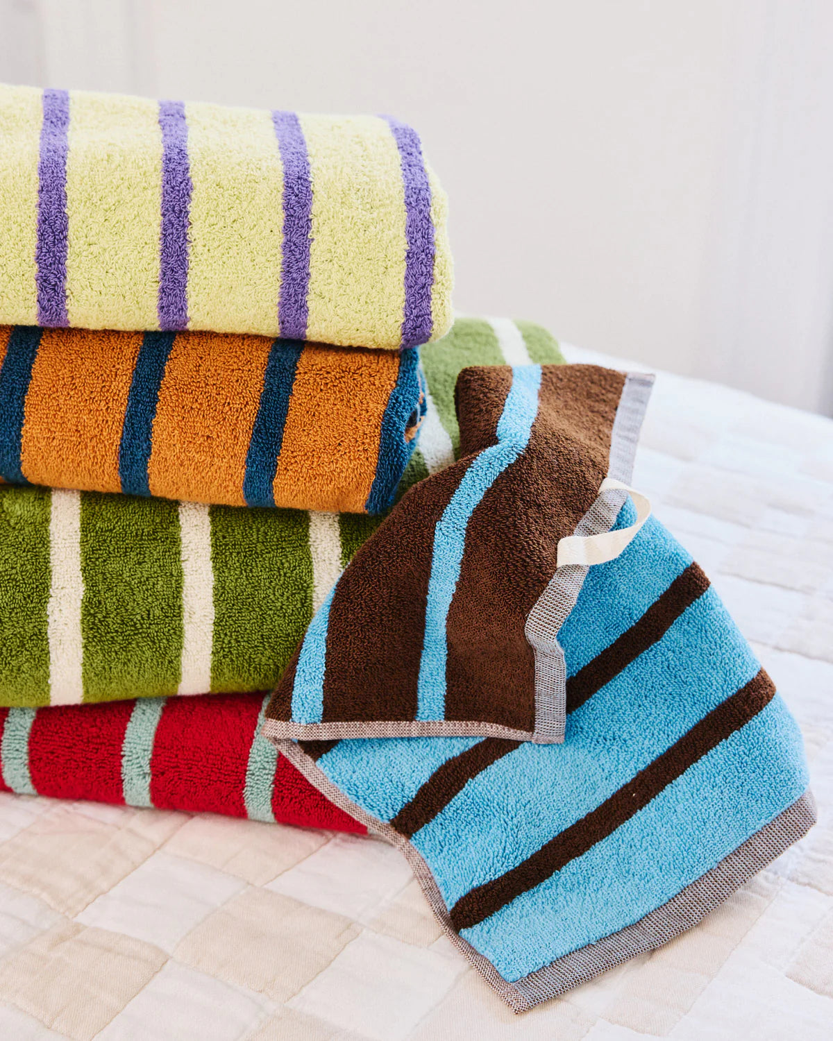 Dusen Dusen Bird Stripe Towel Collection