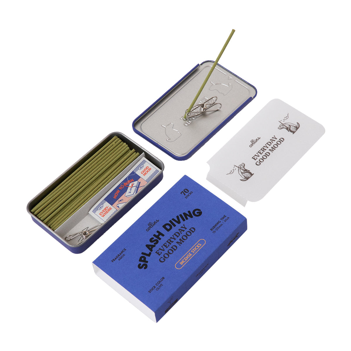 Collins Natural Incense Sticks - Splash Diving (Refreshing Aquatic & Mint)