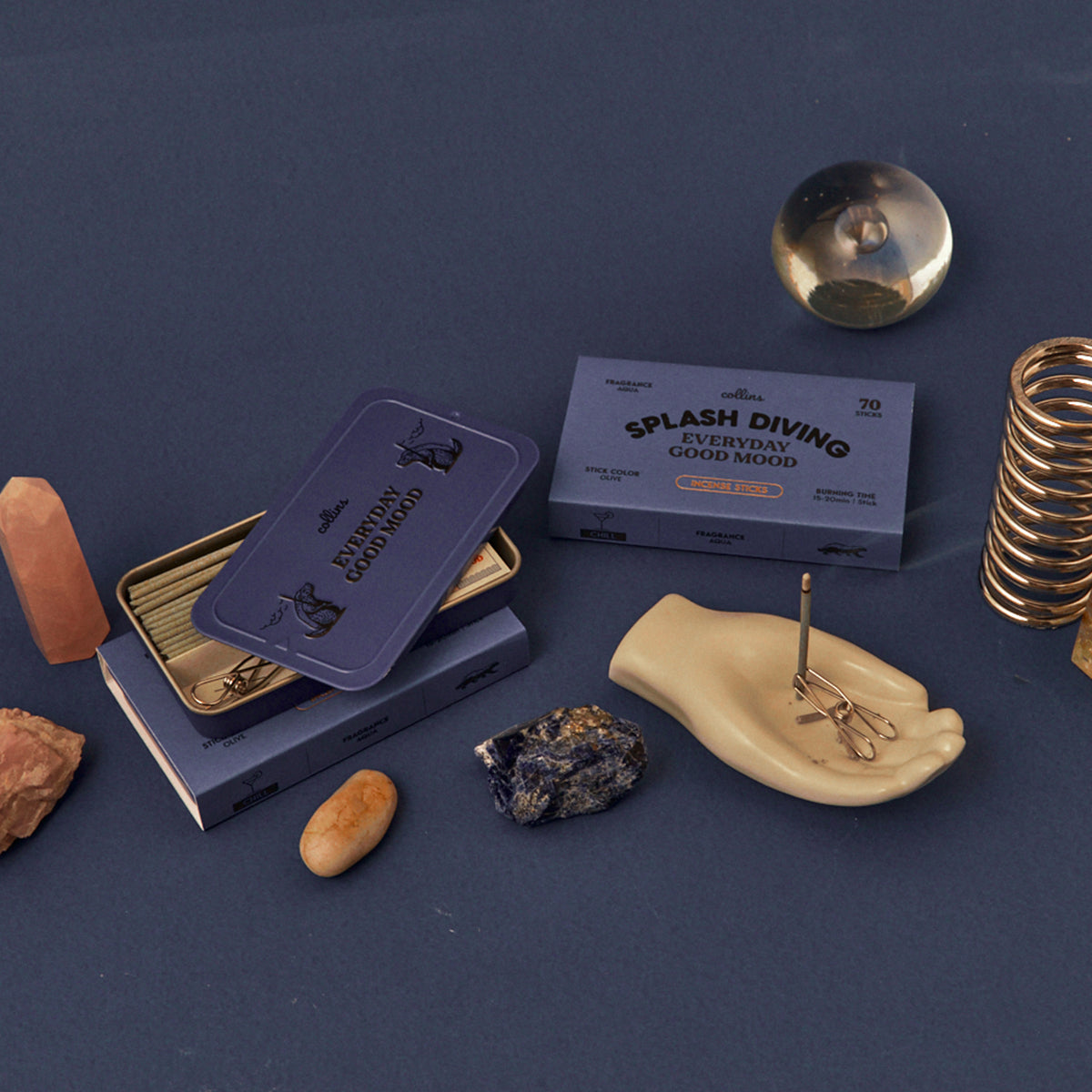 Collins Natural Incense Sticks - Splash Diving (Refreshing Aquatic & Mint)