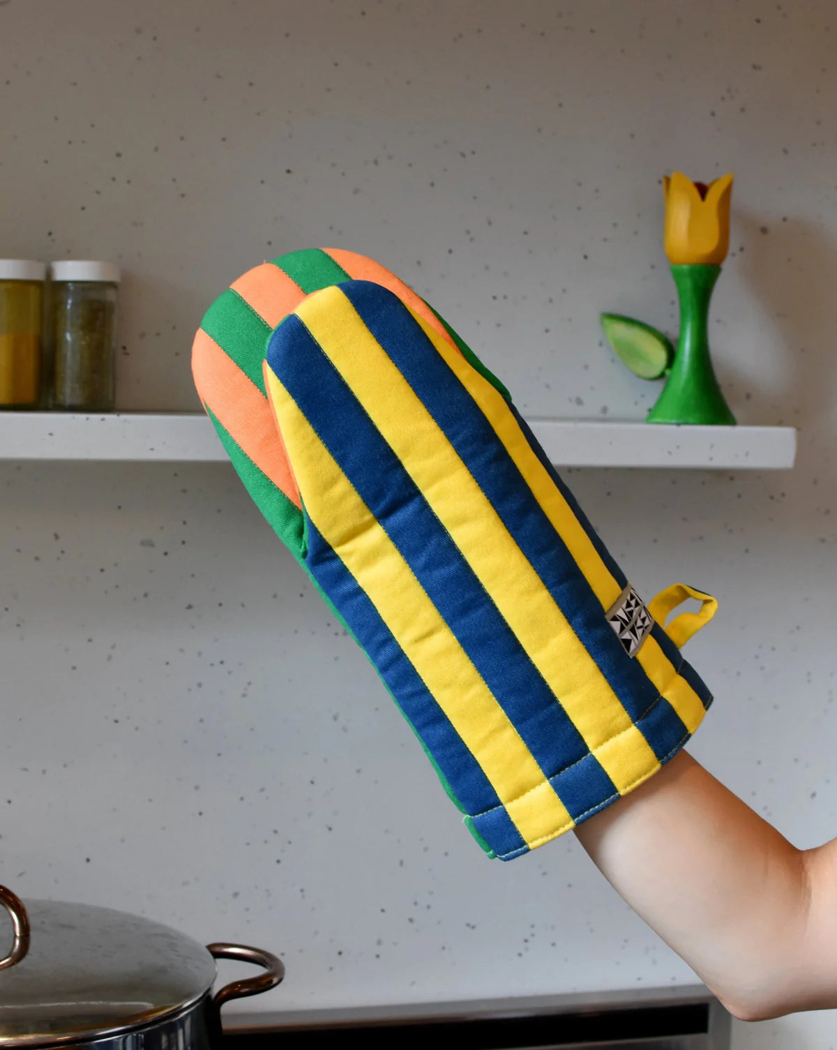 Carrot Striped Oven Mitt