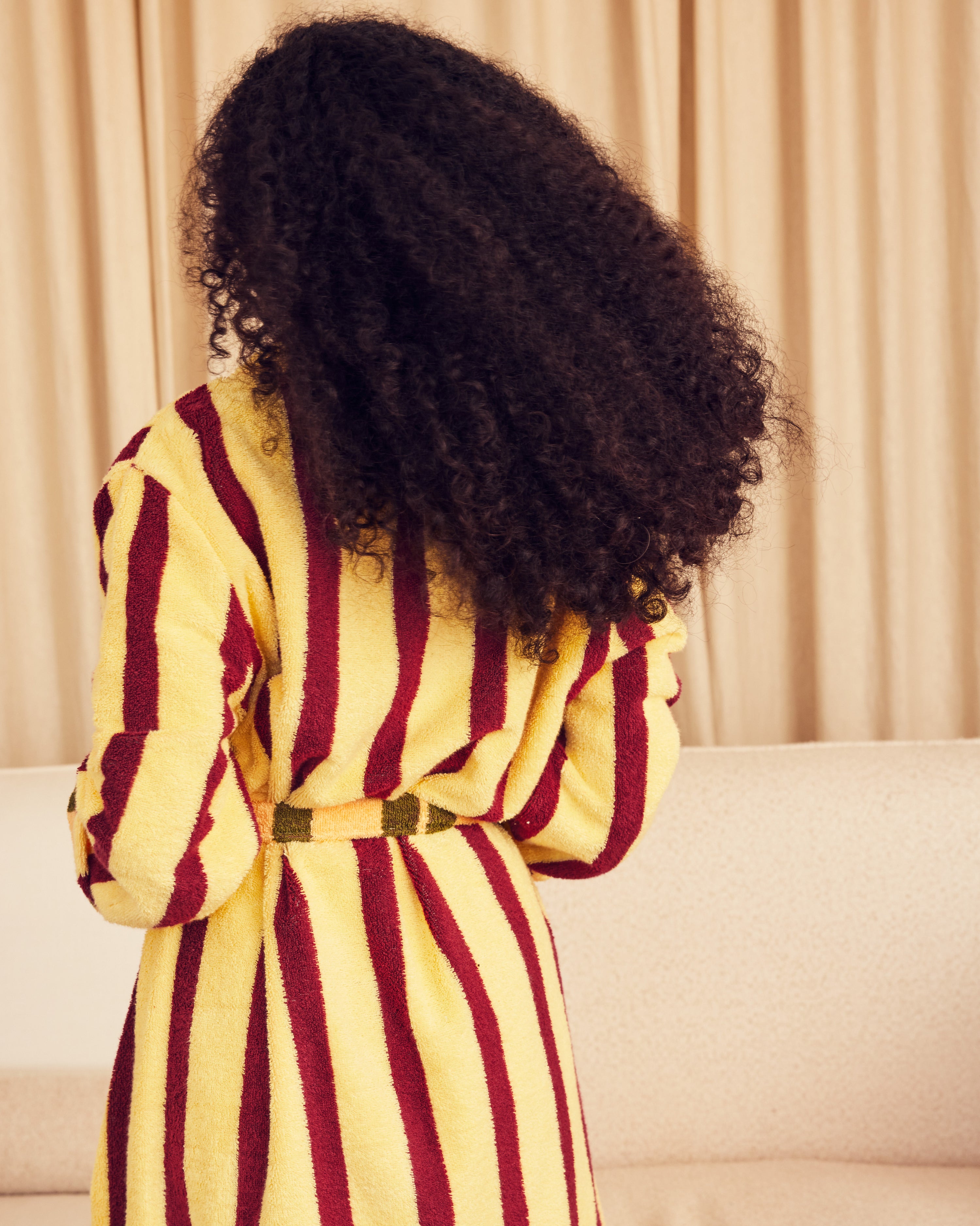 Dusen Dusen Ginkgo Striped Bathrobe