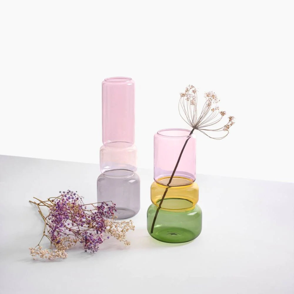 Revolve Vase Pink, Amber & Green