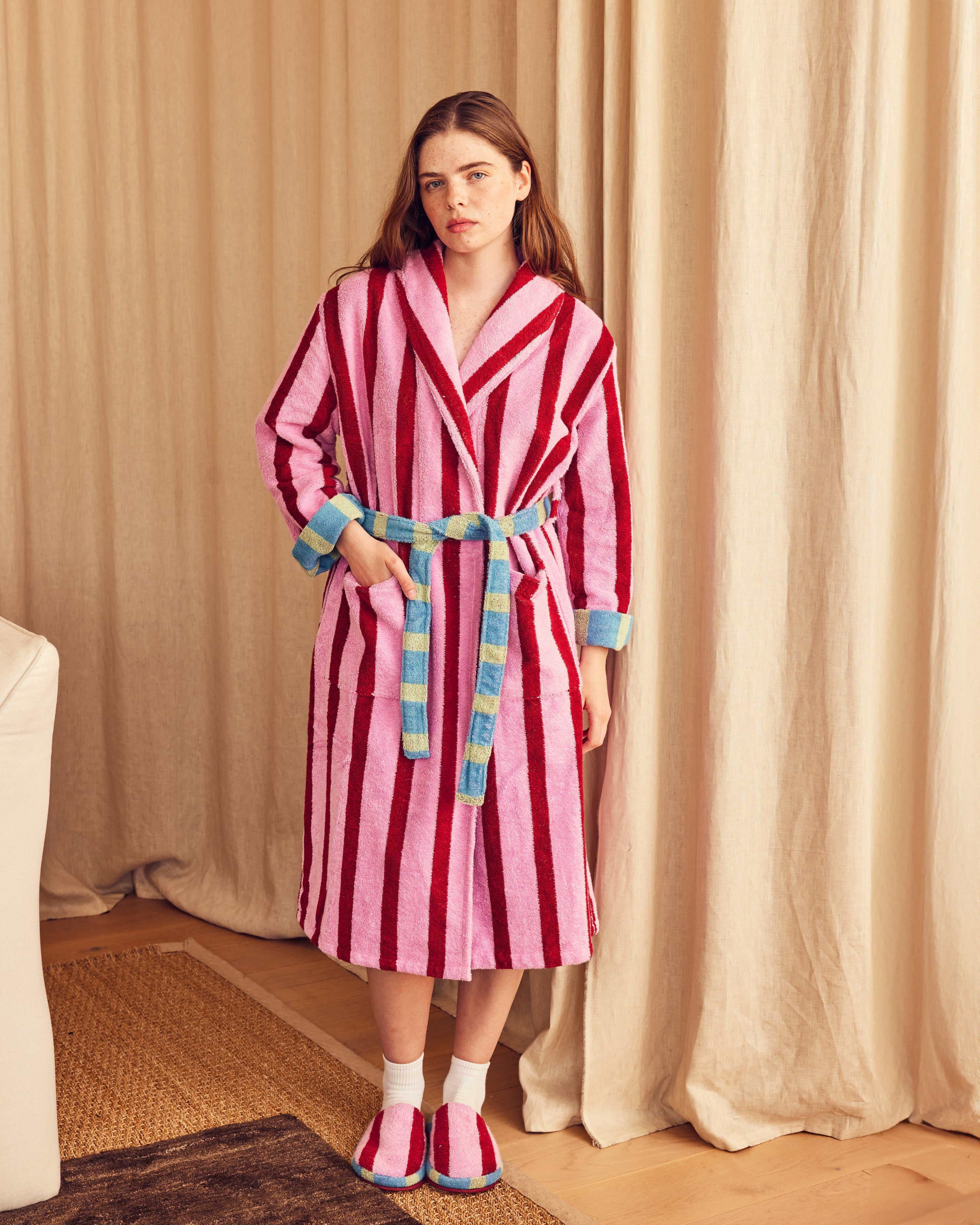 Dusen Dusen Magnolia Striped Bathrobe