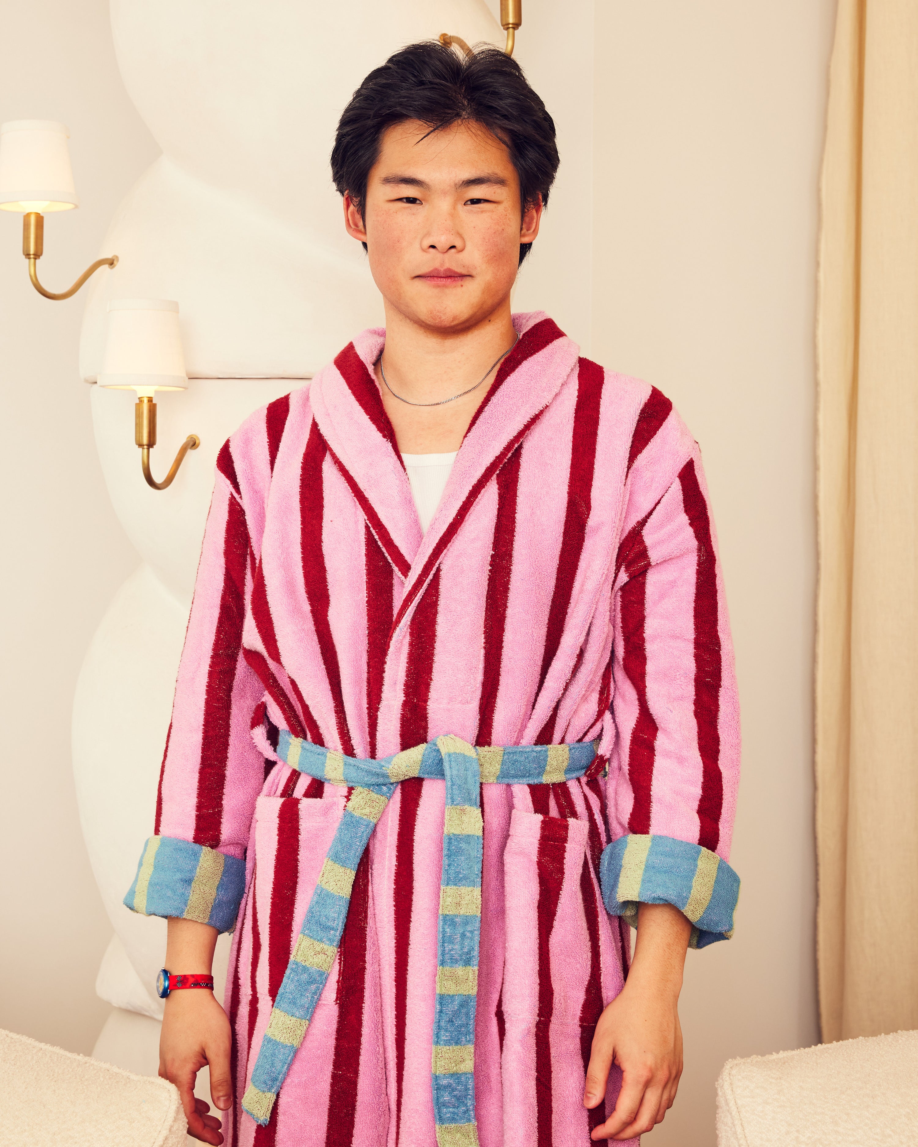 Dusen Dusen Magnolia Striped Bathrobe