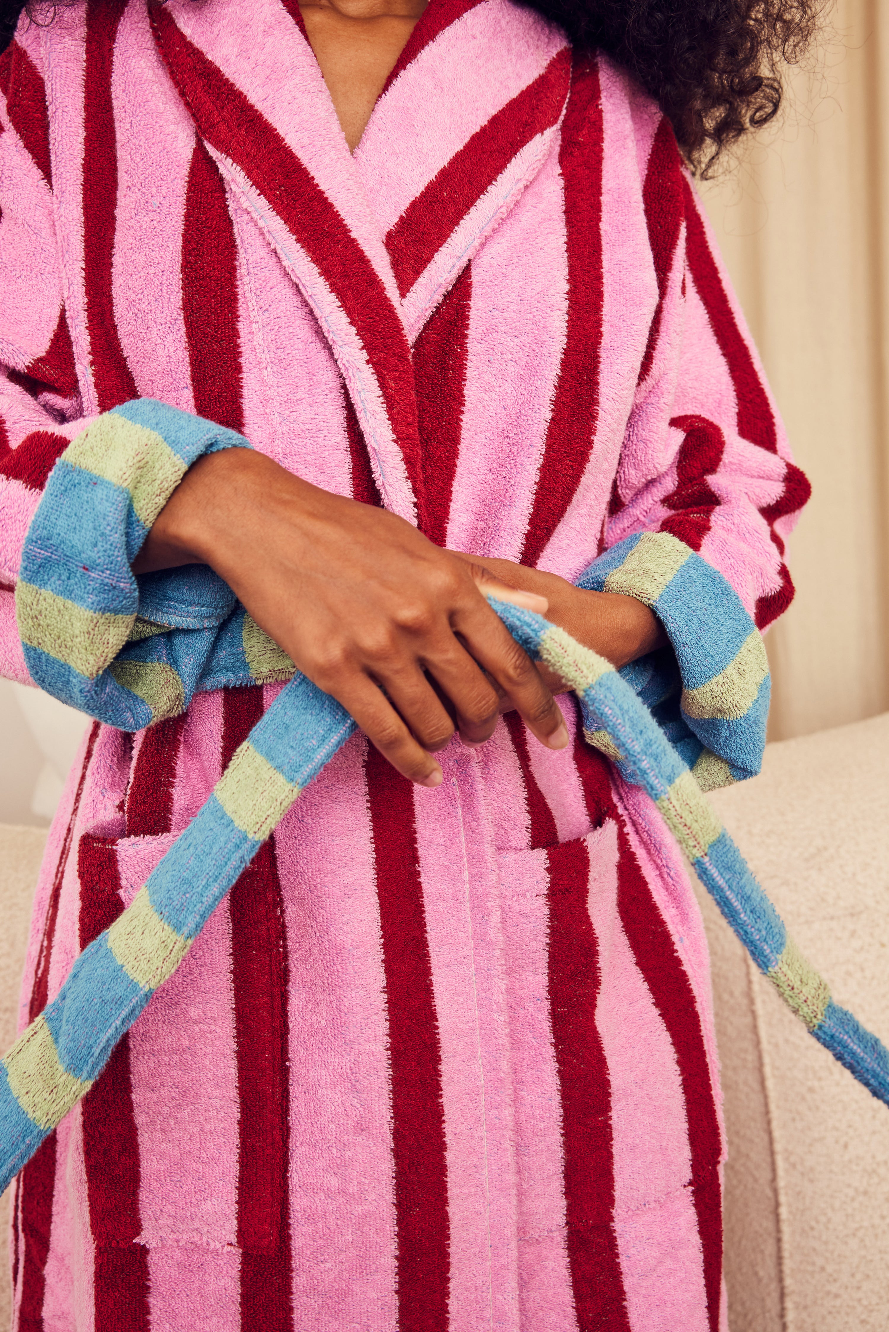 Dusen Dusen Magnolia Striped Bathrobe