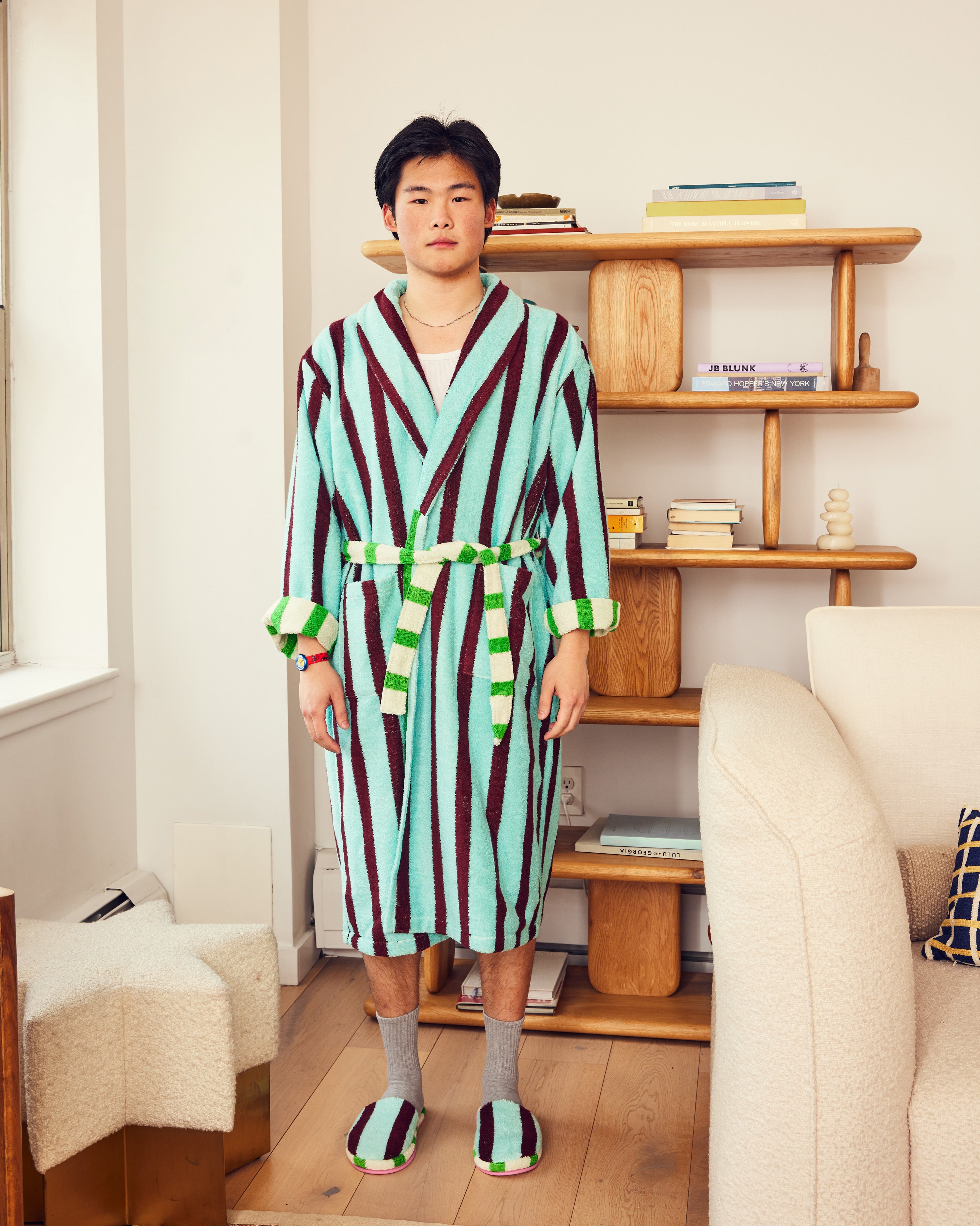 Dusen Dusen Willow Striped Bathrobe