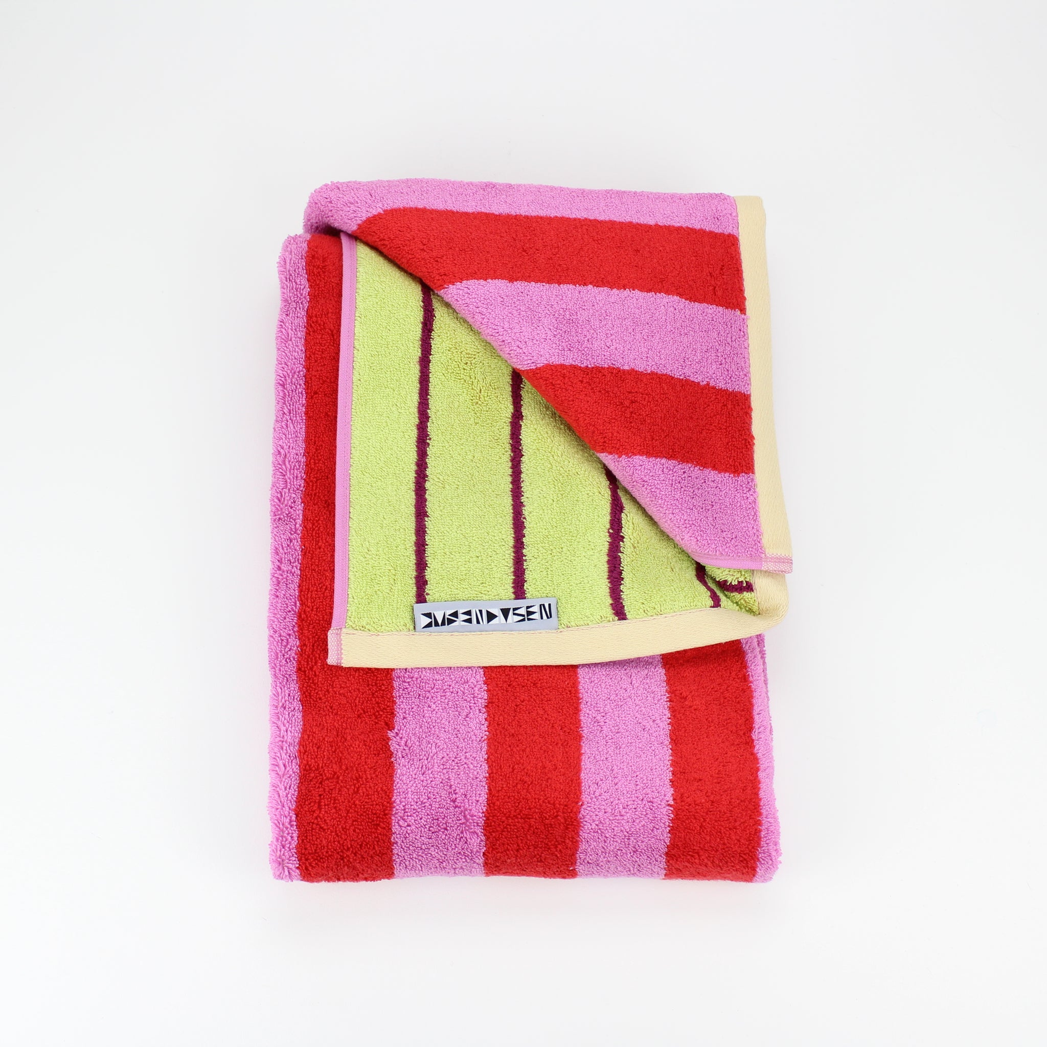 Fruit Stripe Bath Towel in Fig
