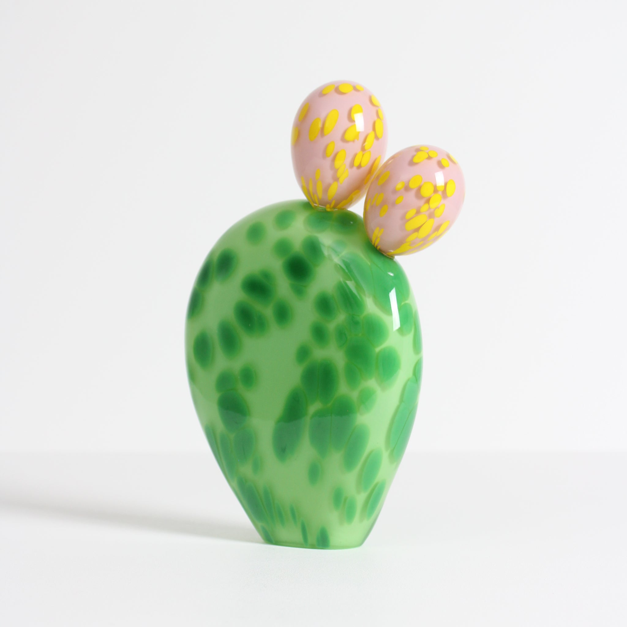 Light Green Prickly Pear with Double Pink Buds