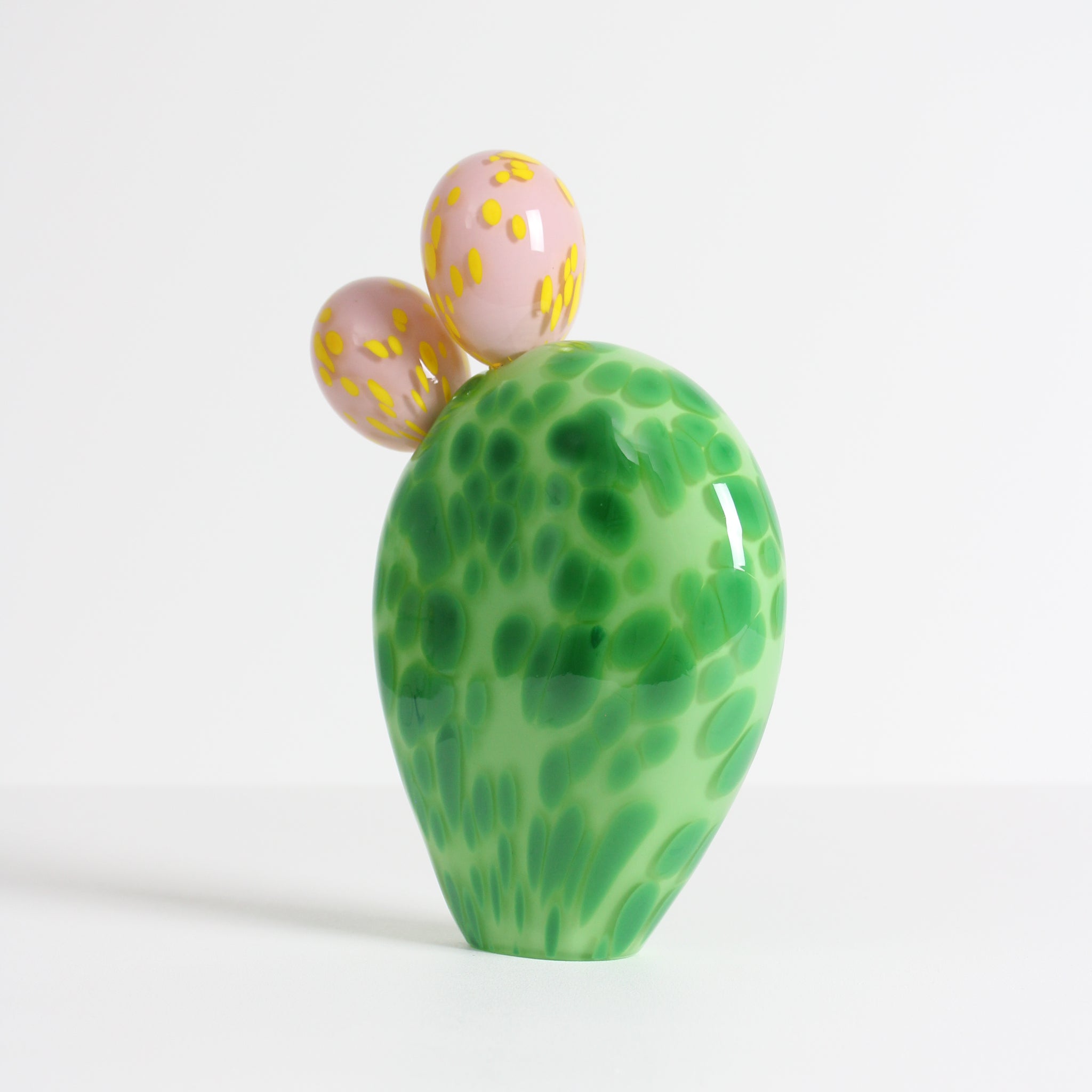 Light Green Prickly Pear with Double Pink Buds