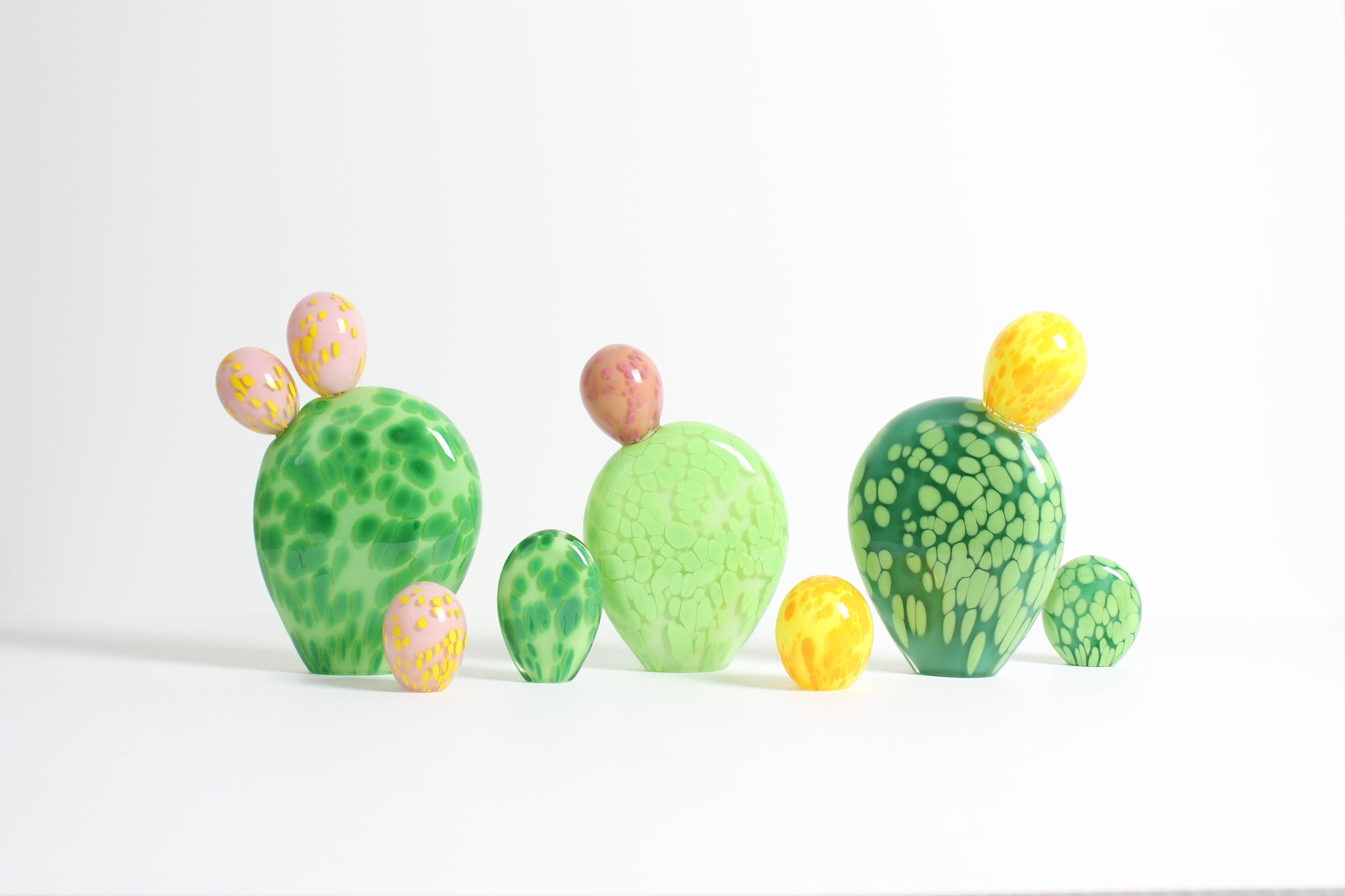 Light Green Prickly Pear with Double Pink Buds