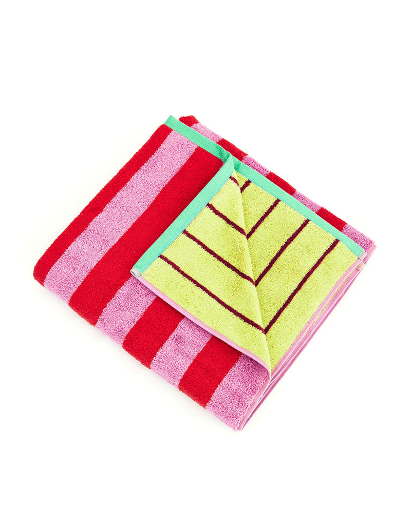 Fruit Stripe Bath Towel in Fig