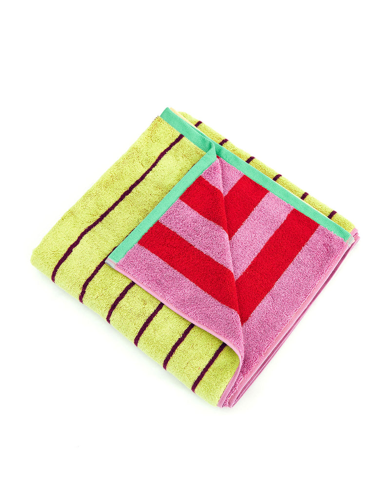 Fruit Stripe Bath Towel in Fig