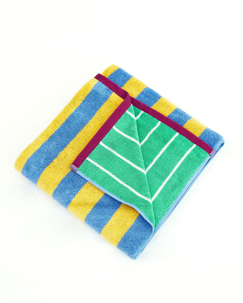 Fruit Stripe Bath Towel in Papaya
